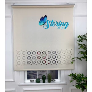 Storing Tekstil Lzr Model 01 Yeni Lazer Kesim Stor Perde Ekru