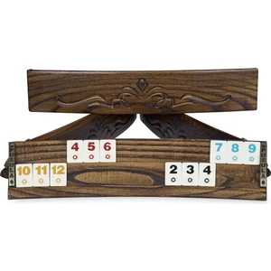 Pusula Oyun Doğal Ahşap El Işçiliği Oymalı Oval Okey Takımı Massimo Oyun Seti