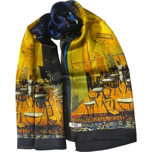 Turkish Silk Store Vincent Van Gogh Kafe Terasta Gece Ipek Fular