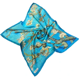 Turkish Silk Store Vincent Van Gogh Badem Ağacı Ipek Bandana Fular