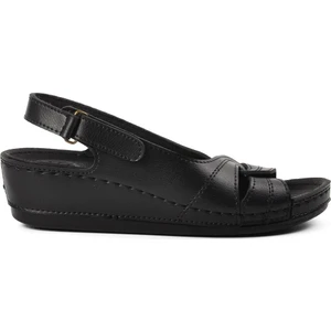 Ayakmod Bento 15.027 Siyah Kadın Dolgu Topuk Sandalet