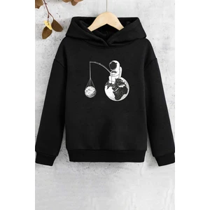 Çocuk Uzay Temalı Baskılı Sweatshirt
