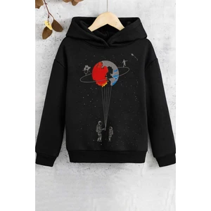 Çocuk Evren Temalı Baskılı Sweatshirt