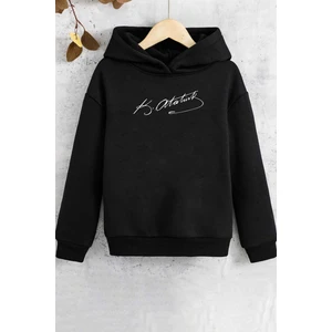 Çocuk K.atatürk Imza Baskılı Sweatshirt