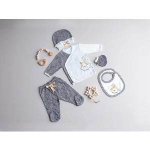 Tiffany Baby Hastane Çıkış Seti 5'li Kız Bebek Ekru/füme 1402