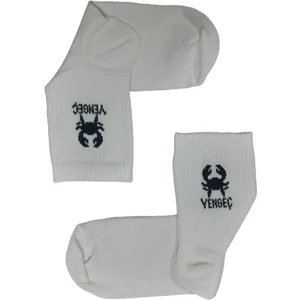 Beşiroğlu Grup Koç Burcu Tenis Gym Fitness Çorap Unisex Beyaz Astroloji Burç Desenli