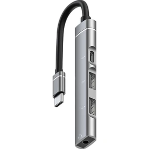 4in1 Type-C+3.5mm+Usb Girişli Çoğaltıcı Adaptör Çevirici Hub