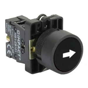 İmpact 22 mm Yaylı Buton İşaretli Siyah / Beyaz Ok