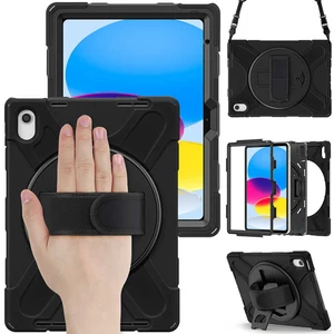 M.TK Moveteck Apple iPad 10. Nesil 10.9" Uyumlu Kılıf 2022 Stand Askılı Zırh Tank Defender Case Tam Kaplar Armor Darbe Önleyici