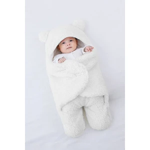 Nesli Yeni Doğan 0-6 Ay Bebek Dış Kundak Uyku Tulumu Wellsoft Peluş Kapüşonlu Sarma Battaniye