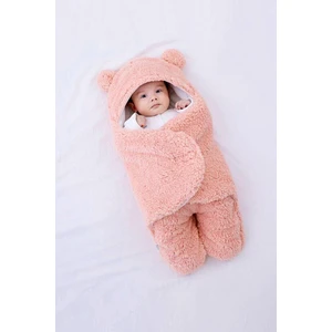 Nesli Yeni Doğan 0-6 Ay Bebek Dış Kundak Uyku Tulumu Wellsoft Peluş Kapüşonlu Sarma Battaniye