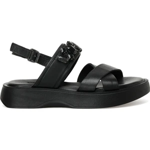 Nine West Cue 3fx Siyah Kadın Kalın Taban Sandalet