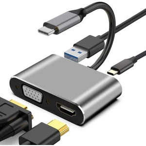 Gn-52 4 In 1 Type-C Hub 4K 2160P Veya VGA Görüntü Aktarımı Pd 87W Şarj Adaptör