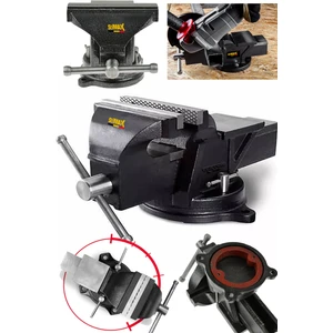 150 Mm 6" 360 Dönerli Taban Özel Alaşım Paslanmaz Çelik Sabit Tezgah Masa Mengenesi Örslü
