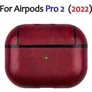 Airpods Pro (2. Nesil) Lüx Deri Suni Deri Kılıf 360 Koruma