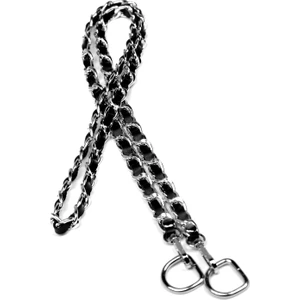 Nilden Hobim Nildenhobim Suni Derili Metal Çanta Zincir Set -Zincir Uzunluk 115 cm - Zincir Renk Gümüş - Deri Siyah