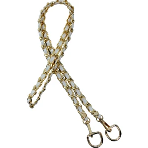 Nilden Hobim Nildenhobim Suni Derili Metal Çanta Zincir Set - Zincir Altınrenk -  Uzunluk 115 cm  -  Deri  Krem