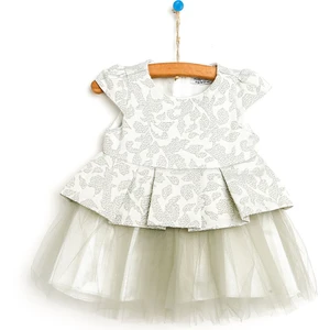 Basic Kız Bebek Çiçekli Tüllü Abiye Elbise Kız Bebek