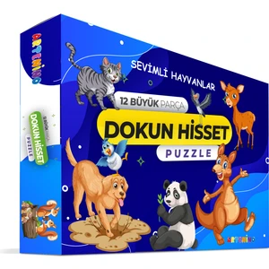 Sevimli Hayvanlar 12 Büyük Parça Dokun Hisset Puzzle