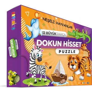 Neşeli Hayvanlar 12 Büyük Parça Dokun Hisset Puzzle