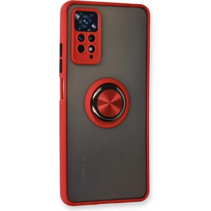 Xiaomi Redmi Note 11 Pro Kılıf Yüzüklü Montreal Standlı Sert Silikon