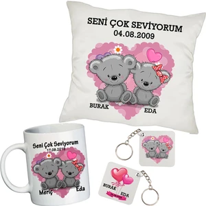 Ayıcıklı Isimli Sevgili  Seti - Sevgililer Günü Özel Tasarım