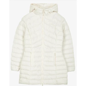 W Essential Maxi Length Hooded Jacket S212005-102 Kadın Beyaz Mont