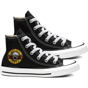 Touz Moda Guns N' Roses Baskılı Siyah Kanvas Ayakkabı
