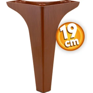 Sedef Lüks Mobilya Kanepe Sehpa Tv Ünitesi Koltuk Ayağı 19 cm Ahşap Desenli Kahverengi Baza Ayakları