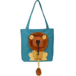 Aslan Şeklinde Kanvas Outdoor Pet Omuz Çantası - Mavi (Yurt Dışından)