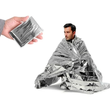 Captain Sos Blanket 7404 Acil Durum Için Termal Battaniye Metalize Isı Yalıtımlı