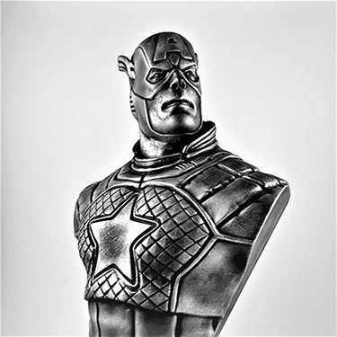 Stdeta Captain America 10 cm Büstü Plastik Kaptan Amerika Figürü Koleksiyonluk Renkli