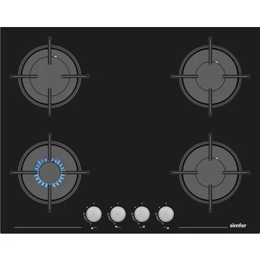 Simfer 3653 4g 65 cm Siyah Cam Ankastre