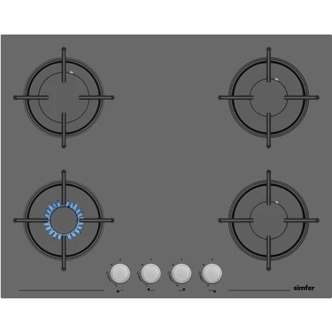 Simfer 3655 4g 65 cm Antrasit Cam Ankastre