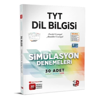 3D Yayınları TYT Dil Bilgisi Simülasyon Denemeleri - TYT
