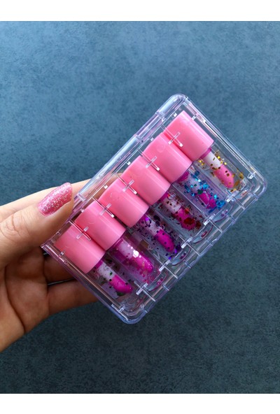 Hello Kitty Lip Gloss Seti 6 Adet Kutulu Dudak Parlatıcısı Lip Balm Shiny Glitter