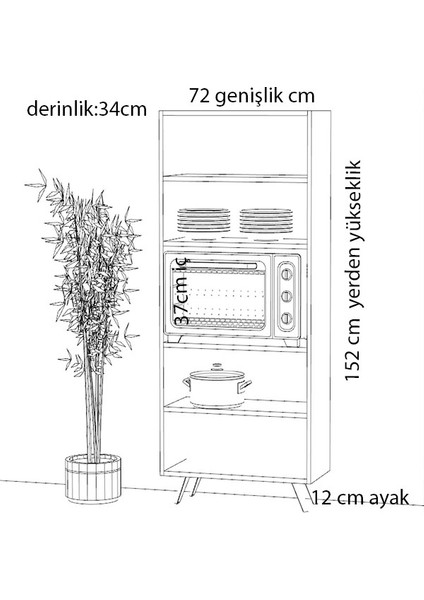 Yaman Dekorasyon Luna Mikrodalga Dolabı Beyaz