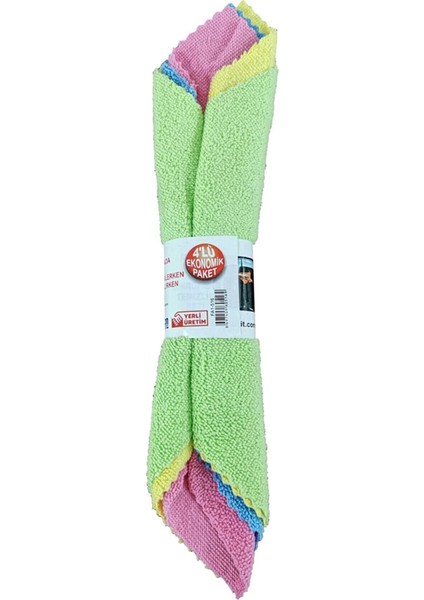 4'lü Mikrofiber Bez Dört Farklı Renk Set