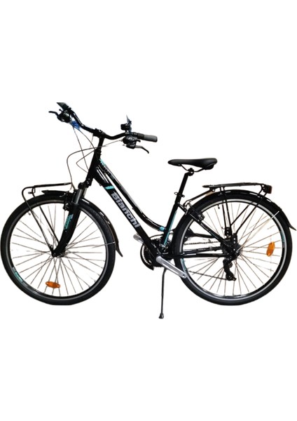 Travel 505 28 Jant 21 Vites 40 cm V-Fren Şehir Bisikleti- Siyah-Turkuaz-Gri
