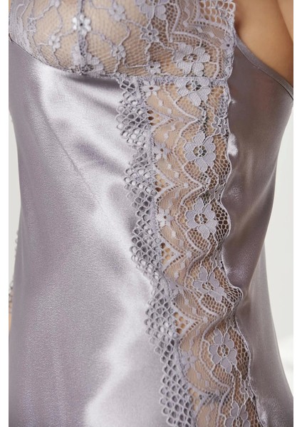 Saten Dantelli Gecelik ve Sabahlık Takımı - 4438 Royal indirimleri