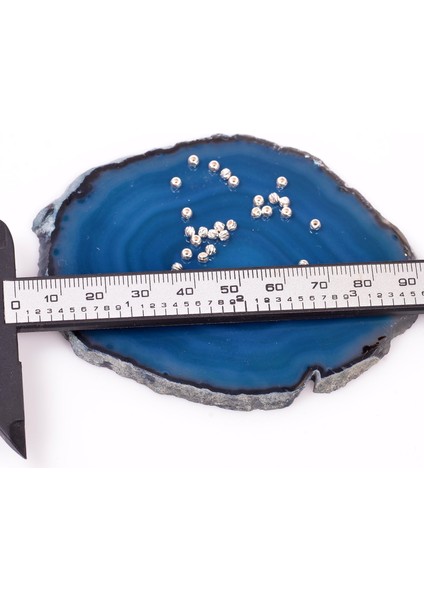 10 Adet Çok Küçük Gümüş Top - 2 mm Kalem Işçilikli