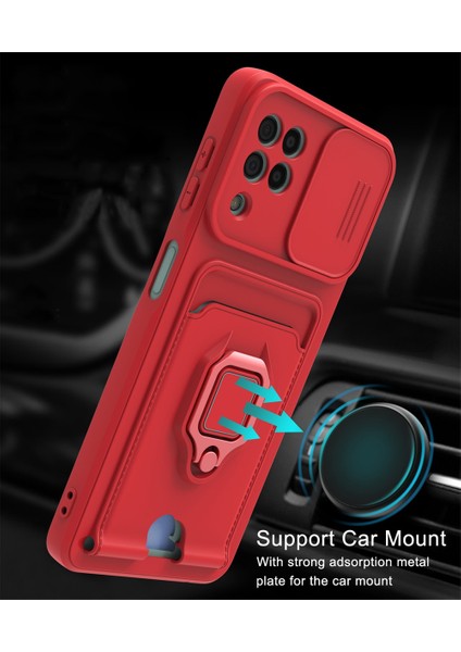 Samsung Galaxy M12 Kılıf Ipli Lens Sürgülü Yüzüklü Kartvizitli Silikon Zuma indirimleri