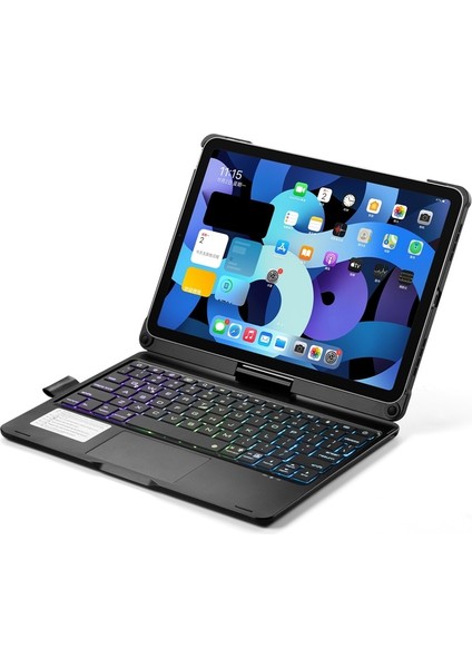 Apple Ipad Pro 11 (4. Nesil) ve Ipad Air (5. Nesil) Klavyeli Kılıf 360 Dönebilen Rgb Tuşlu Touchpad