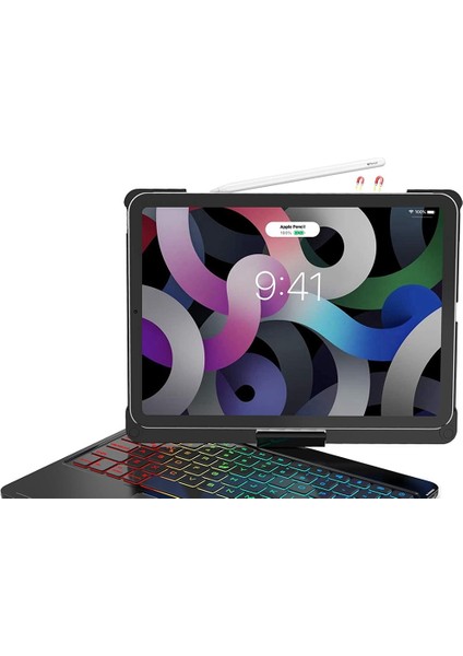 Apple Ipad Pro 11 (4. Nesil) ve Ipad Air (5. Nesil) Klavyeli Kılıf 360 Dönebilen Rgb Tuşlu Touchpad
