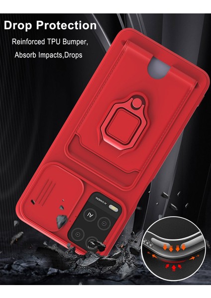 Oppo A55 Kılıf Ipli Lens Sürgülü Yüzüklü Kartvizitli Silikon Zuma fırsatları