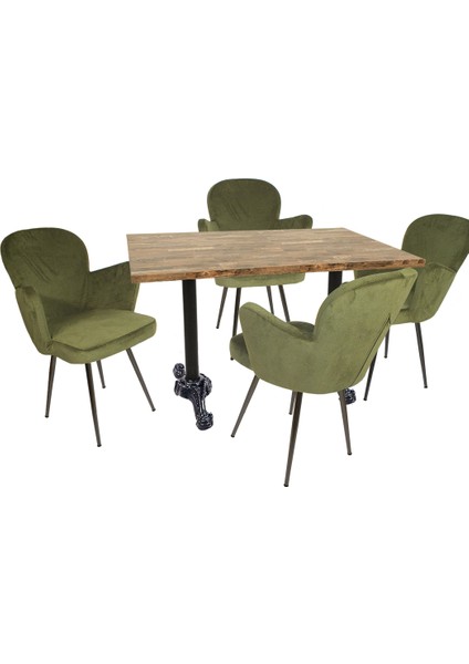 Çipa Laminat Kelebek Masa Takımı - Yeşil