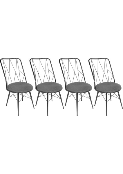 Royal Tel Sandalye (4 Adet Fiyatıdır) - Füme