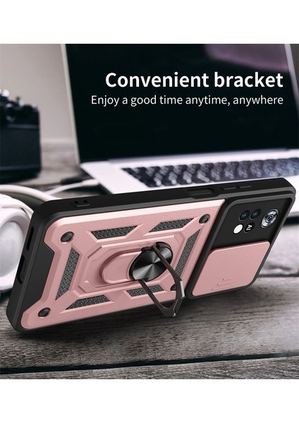 Xiaomi Poco M4 Pro 4g Kılıf Lens Sürgülü Yüzüklü Tank Silikon Pars modelleri