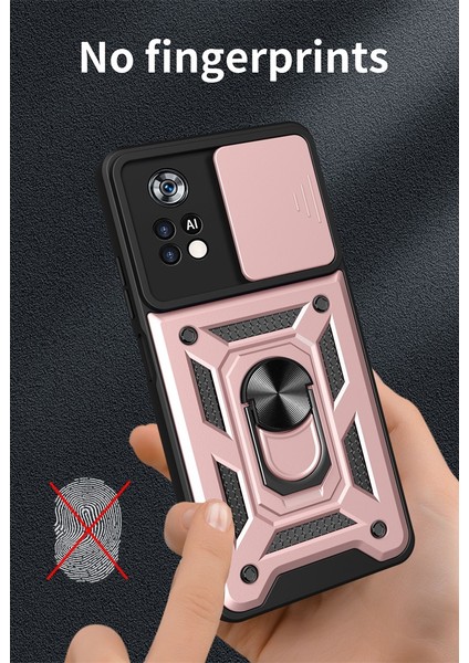 Xiaomi Poco M4 Pro 4g Kılıf Lens Sürgülü Yüzüklü Tank Silikon Pars fırsatları