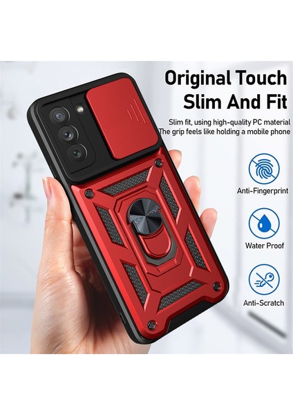 Samsung Galaxy S21 Fe Kılıf Lens Sürgülü Yüzüklü Tank Silikon Pars fırsatları